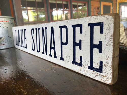 Lake Sunapee Rustic Wood Sign