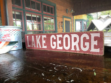 Load image into Gallery viewer, Lake George Rustic Wood Sign – Handmade Vintage Decor for Cottage, Cabin &amp; Home, Custom Lake House Wall Art