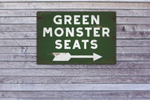 Load image into Gallery viewer, Green Monster Wood Sign, Boston Sign, Boys Room Art, Baseball Décor