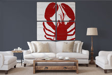 Load image into Gallery viewer, Large Lobster Wood Sign – Handcrafted Coastal Decor for Beach House &amp; Nautical Wall Art