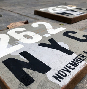 New York City Marathon Rustic Wood Sign