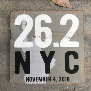 New York City Marathon Rustic Wood Sign