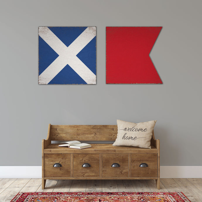 Nautical Flag Wood Signs