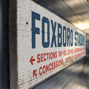 Large Foxboro Stadium Wood Sign