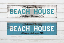 Load image into Gallery viewer, Custom Beach House Solid Wood Sign, Beach House Decor, Beach House Gifts, Personalized Beach House Sign, Family Name Sign