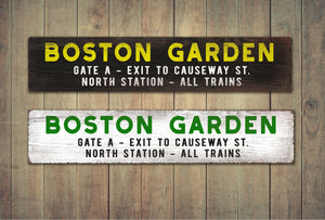 Large Boston Garden Rustic Wood Sign