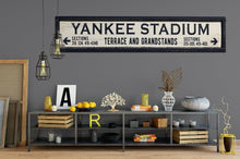 Load image into Gallery viewer, Yankee Stadium Sign - Large Wall Art Decor, New York Yankees Gift, Man Cave Decoration, Sports Fan Memorabilia, Vintage Look