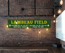 Load image into Gallery viewer, Handcrafted Lambeau Field Wood Sign - Green Bay Packers Fan Decor - Rustic Wall Art - Perfect Gift for Packers Lovers