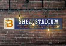 Load image into Gallery viewer, Shea Stadium Wood Sign - Handcrafted Vintage Wall Décor for New York Mets Fans, Rustic Home Decor, Perfect Gift