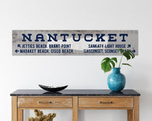 Load image into Gallery viewer, Nantucket Wood Sign - Hand Painted Cape Cod Decor, Nantucket Beach Sign, Nautical Home Decor, Handcrafted Coastal Art