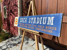 Load image into Gallery viewer, Shea Stadium Wood Sign - Handcrafted Vintage Wall Décor for New York Mets Fans, Rustic Home Decor, Perfect Gift