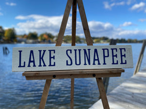 Lake Sunapee Rustic Wood Sign