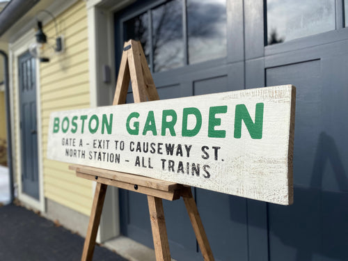 Large Boston Garden Rustic Wood Sign