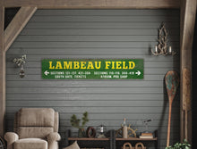 Load image into Gallery viewer, Handcrafted Lambeau Field Wood Sign - Green Bay Packers Fan Decor - Rustic Wall Art - Perfect Gift for Packers Lovers