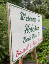 Load image into Gallery viewer, Vintage Hoboken Wood Sign.