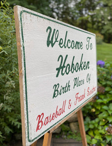 Vintage Hoboken Wood Sign.