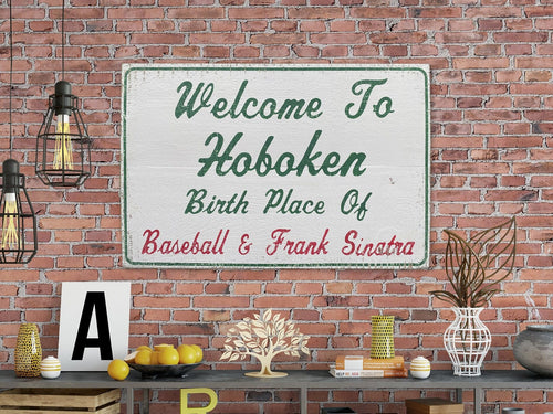 Vintage Hoboken Wood Sign.