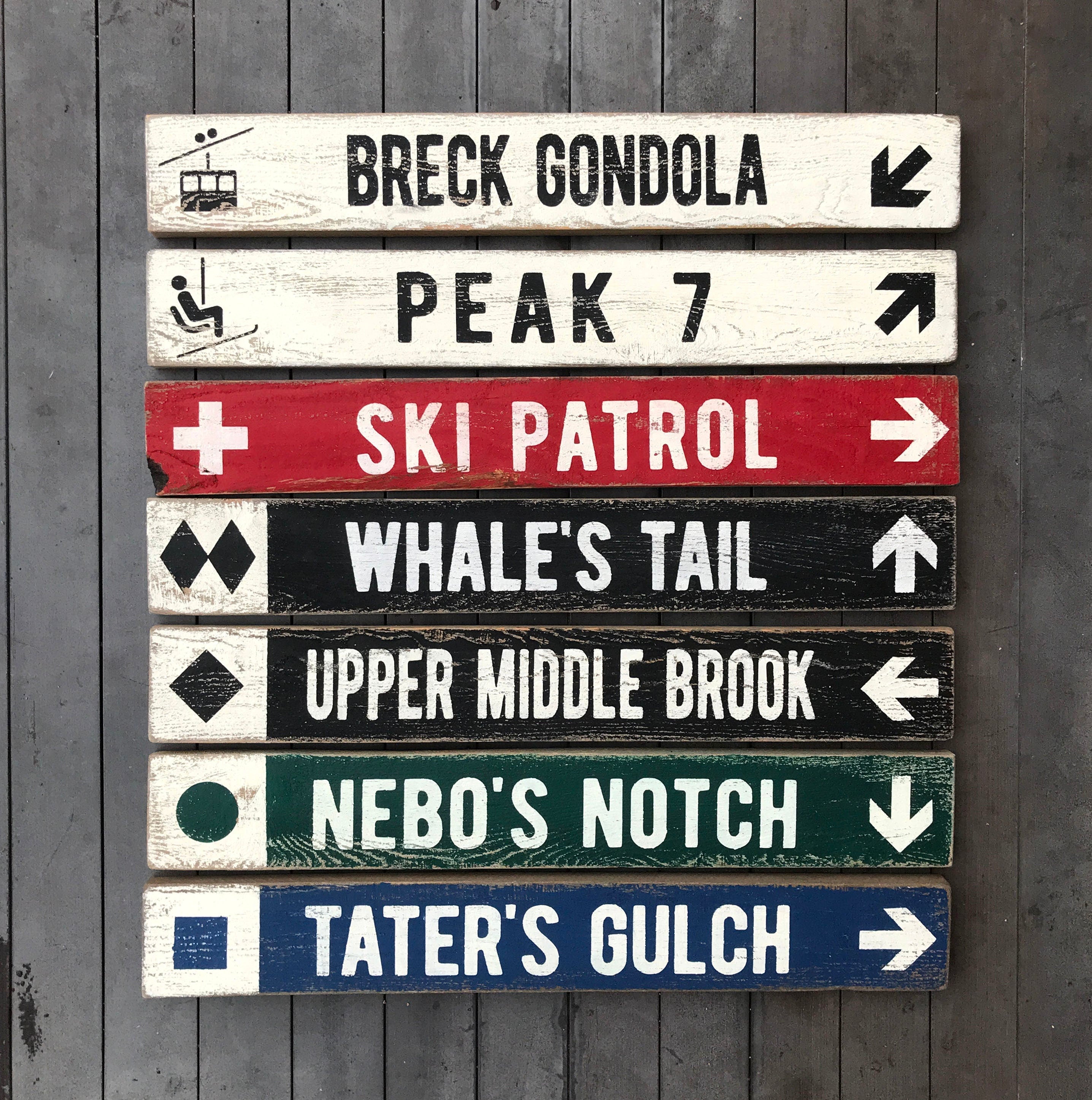 CUSTOM 8”x36” Carved on sale Wood Ski Trail Sign