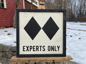 Experts Only Ski Sign