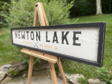 Load image into Gallery viewer, Personalized Lake House Wood Sign with Coordinates - Rustic Custom Sign, Solid Wood House Decor, Perfect Housewarming Gift