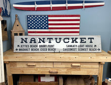 Load image into Gallery viewer, Nantucket Wood Sign - Hand Painted Cape Cod Decor, Nantucket Beach Sign, Nautical Home Decor, Handcrafted Coastal Art