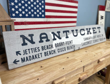 Load image into Gallery viewer, Nantucket Wood Sign - Hand Painted Cape Cod Decor, Nantucket Beach Sign, Nautical Home Decor, Handcrafted Coastal Art