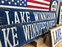 Load image into Gallery viewer, Lake Winnipesaukee Rustic Wood Sign, New Hampshire Gift, Lake House Décor, Wedding Gift