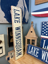 Load image into Gallery viewer, Lake Winnipesaukee Rustic Wood Sign, New Hampshire Gift, Lake House Décor, Wedding Gift