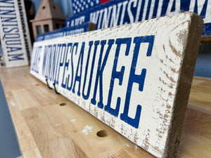 Lake Winnipesaukee Rustic Wood Sign, New Hampshire Gift, Lake House Décor, Wedding Gift