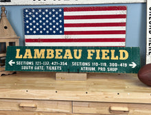 Load image into Gallery viewer, Handcrafted Lambeau Field Wood Sign - Green Bay Packers Fan Decor - Rustic Wall Art - Perfect Gift for Packers Lovers