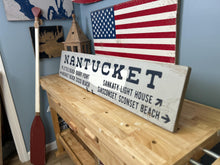 Load image into Gallery viewer, Nantucket Wood Sign - Hand Painted Cape Cod Decor, Nantucket Beach Sign, Nautical Home Decor, Handcrafted Coastal Art