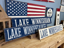 Load image into Gallery viewer, Lake Winnipesaukee Rustic Wood Sign, New Hampshire Gift, Lake House Décor, Wedding Gift