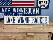 Load image into Gallery viewer, Lake Winnipesaukee Rustic Wood Sign, New Hampshire Gift, Lake House Décor, Wedding Gift