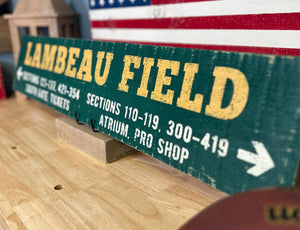 Handcrafted Lambeau Field Wood Sign - Green Bay Packers Fan Decor - Rustic Wall Art - Perfect Gift for Packers Lovers