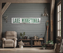 Load image into Gallery viewer, Lake Minnetonka Wood Sign, Lake House Decor, Lake Life, Minnesota Art