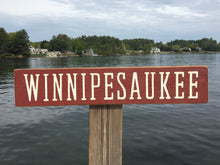 Load image into Gallery viewer, Lake Winnipesaukee Rustic Wood Sign - Winni Made
