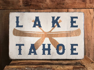 Lake Tahoe Rustic Wood Sign - Winni Made