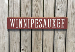 Lake Winnipesaukee Rustic Wood Sign - Winni Made