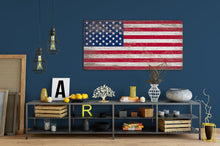 Load image into Gallery viewer, Large Rustic American Wood Flag - Winni Made